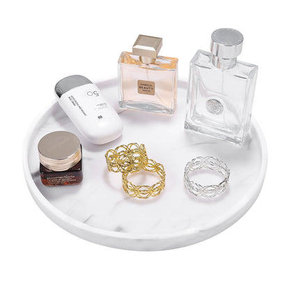 Luxspire Bathroom Vanity Tray Ceramic Perfume and Jewelry Dish, Mini, Black