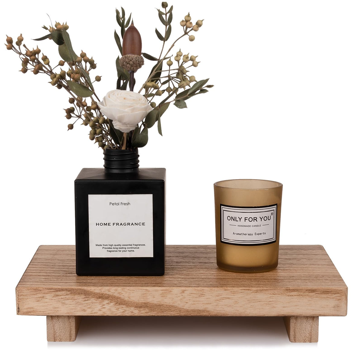 Wood Bathroom Tray Farmhouse Decor Kitchen Soap Holder, 8.7"x3.6" Brown