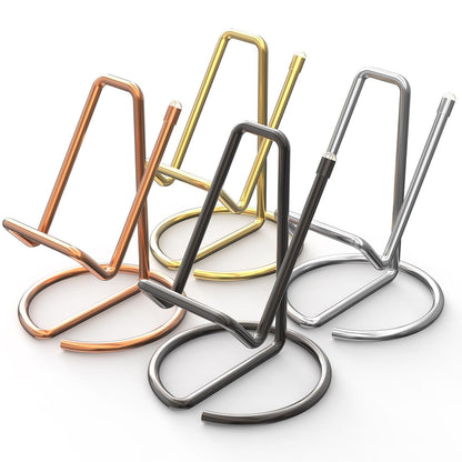 Metal Cell Phone Stand for Desk, Cute One-Piece Phone Holder, Stable Desktop Display Dock for iPhone, iPad, Samsung, Tablets & All Mobile Phones, Gold
