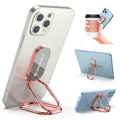 Phone Ring Holder Finger Kickstand, Foldable Cell Phone Stand, Silver