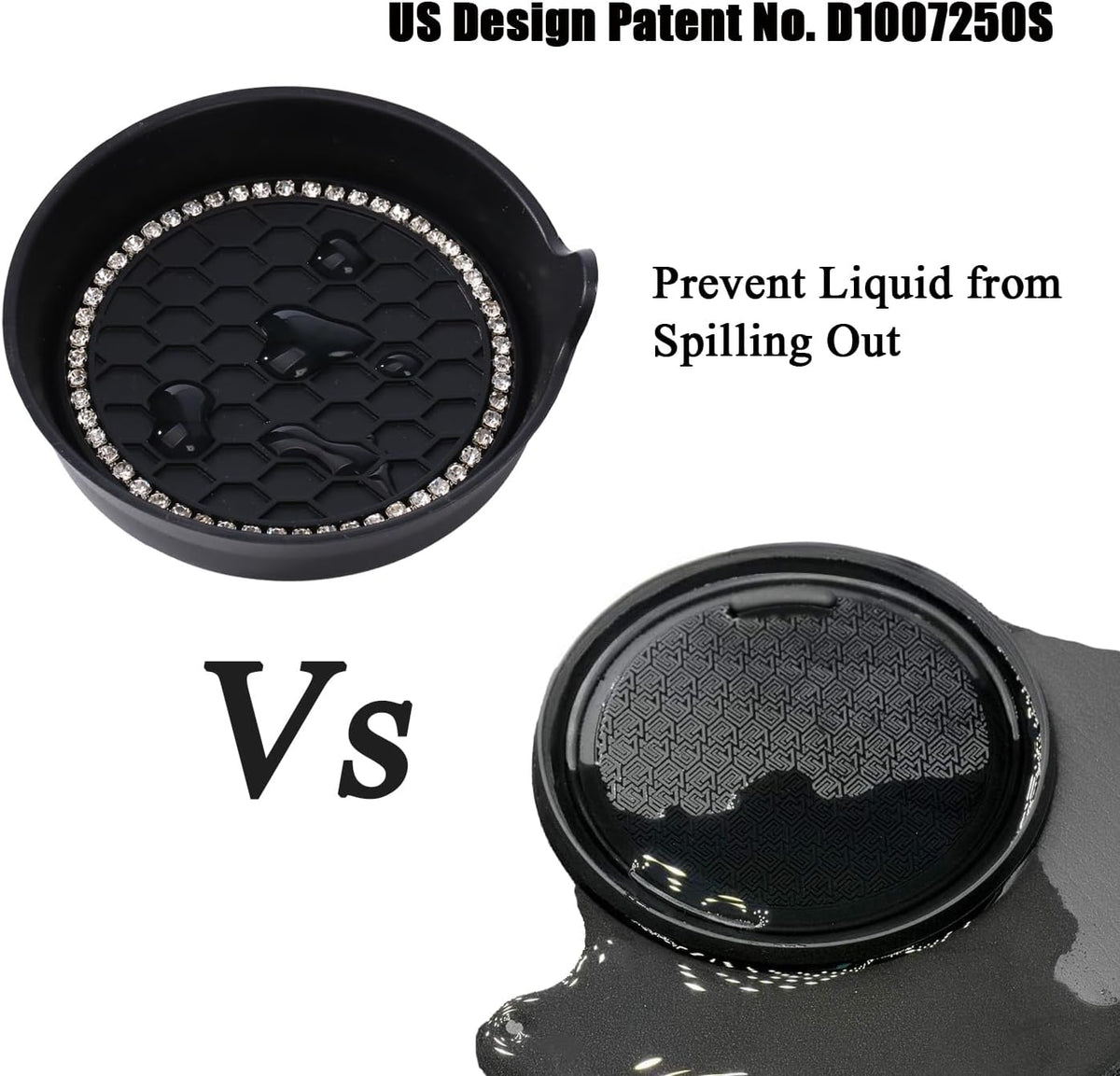 Amooca 4-Pack Car Cup Holder Coaster Bling Crystal Rhinestone Car Interior
