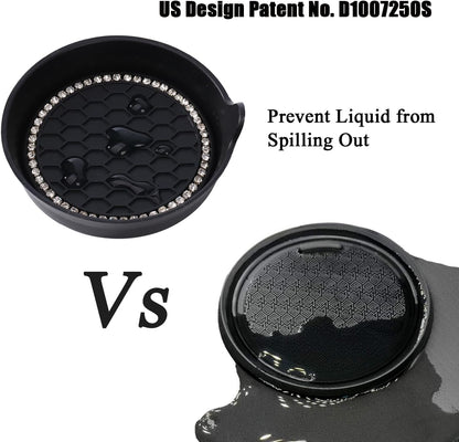 Amooca 4-Pack Car Cup Holder Coaster Bling Crystal Rhinestone Car Interior