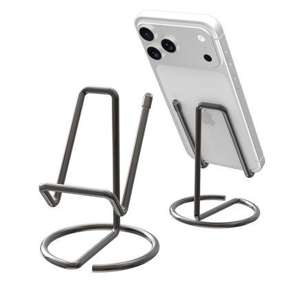 Metal Cell Phone Stand for Desk, Cute One-Piece Phone Holder, Stable Desktop Display Dock for iPhone, iPad, Samsung, Tablets & All Mobile Phones, Gold