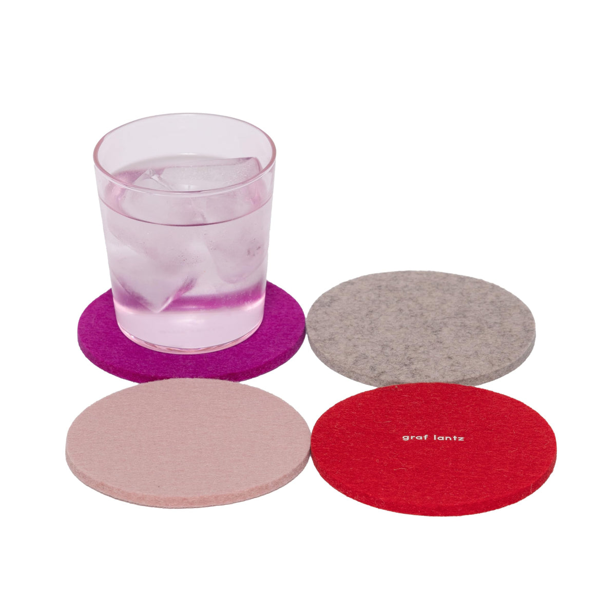 Graf Lantz - Bierfilzl Merino Wool Round Coasters Set of 4 - Charcoal (4" Circles) - Absorbs 30% of Weight - German Wool - Heat Resistant, Sustainable, & Reusable - Home Decor & Coffee Table Decor