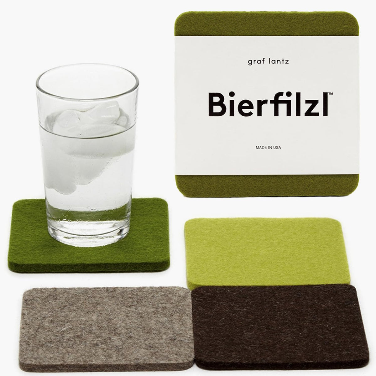 Graf Lantz - Bierfilzl Merino Wool Round Coasters Set of 4 - Charcoal (4" Circles) - Absorbs 30% of Weight - German Wool - Heat Resistant, Sustainable, & Reusable - Home Decor & Coffee Table Decor