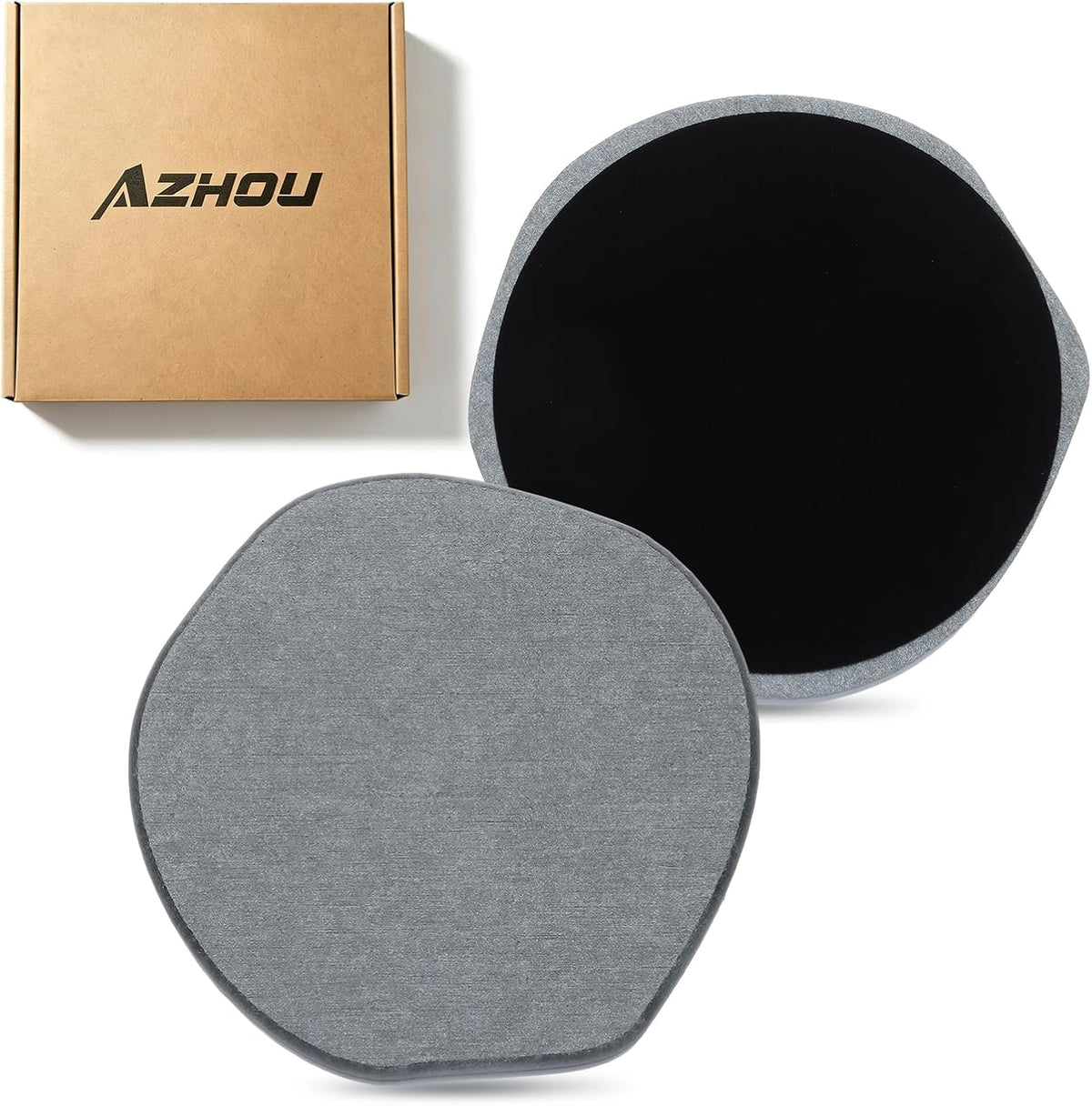Azhou 2Pcs Absorbent Diatomaceous Earth Coasters Set with Velvet Bottom