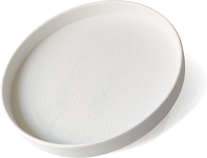 White Round Small Mini Tray (6.5 inch), Hard Plastic Circular Tray