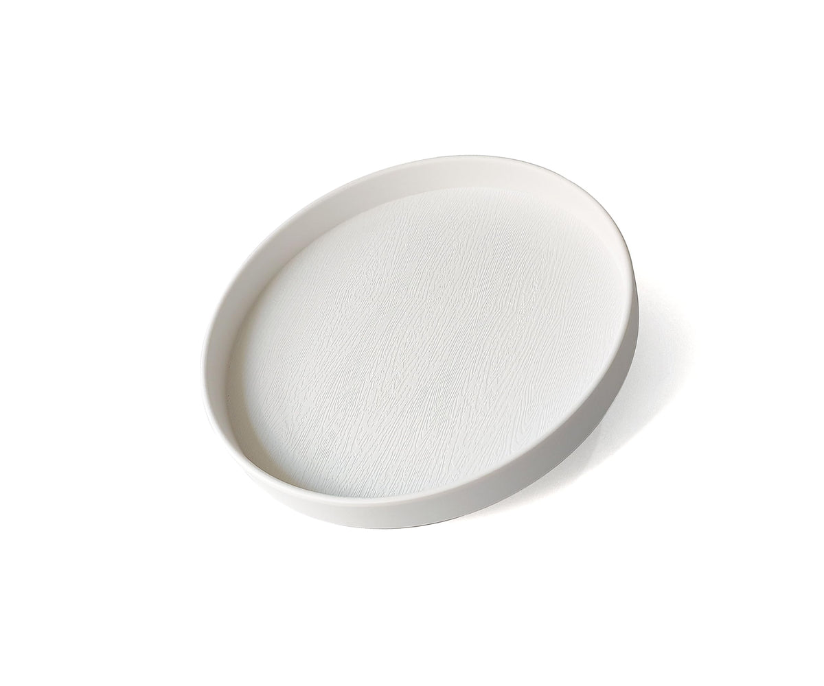 White Round Small Mini Tray (6.5 inch), Hard Plastic Circular Tray
