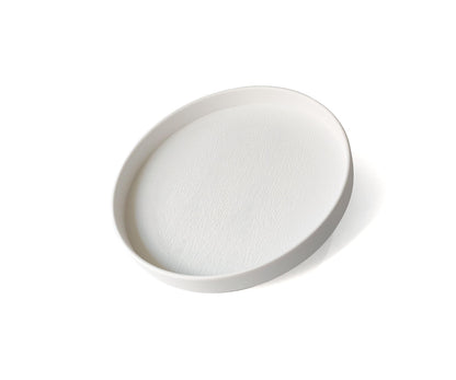 White Round Small Mini Tray (6.5 inch), Hard Plastic Circular Tray