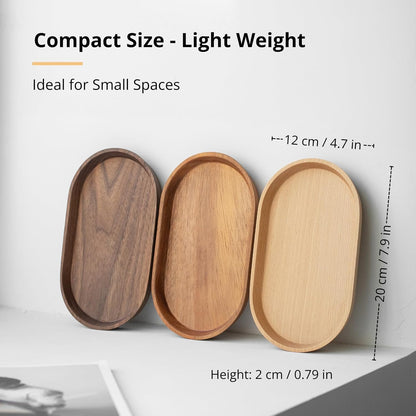 Vandroop Beech Wooden Mini Serving Tray, Tea&Coffee Table Tray 7.9”×4.7”