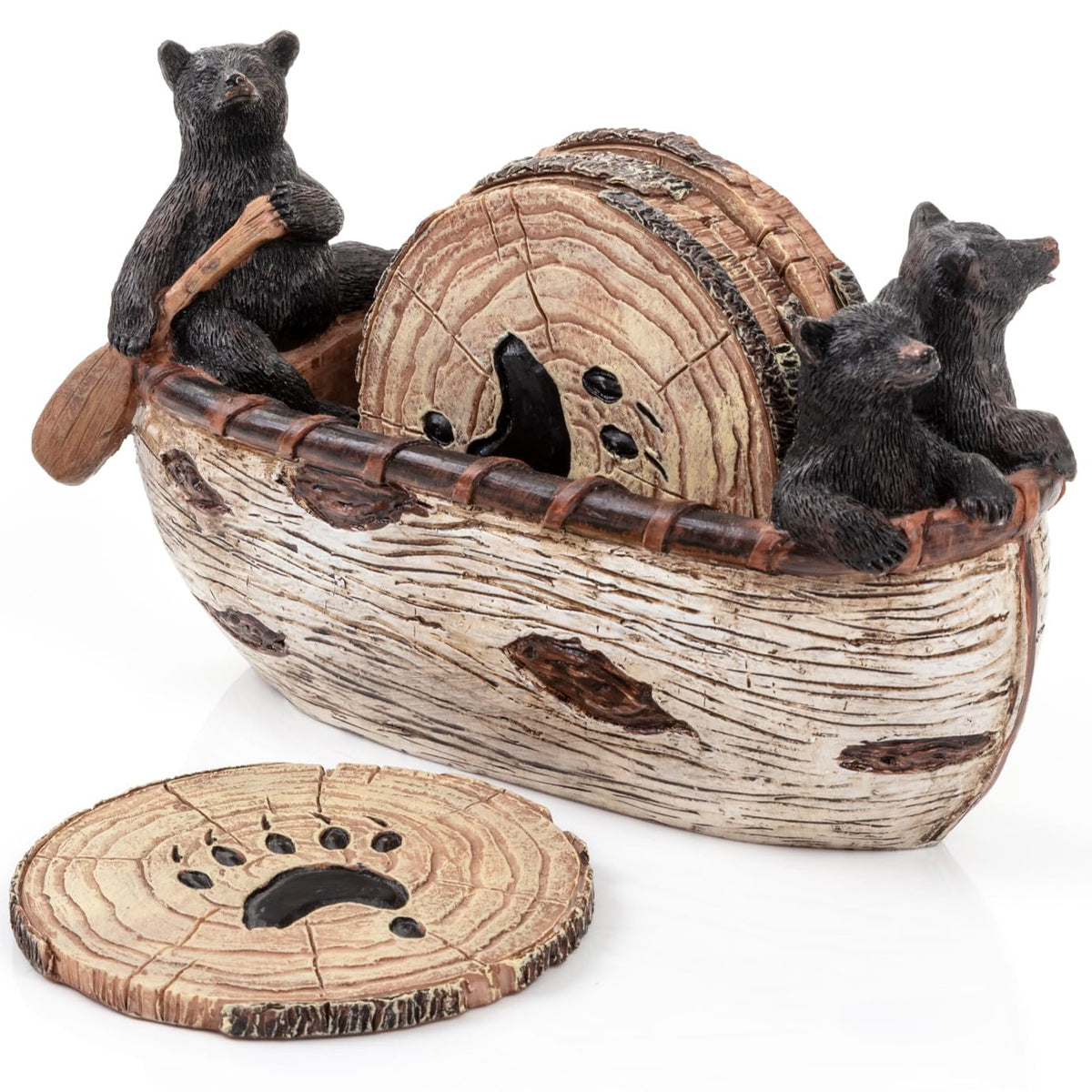 Whiskey Barrel Coasters Set of 6 - Bar Coasters & Whiskey Gifts for Men