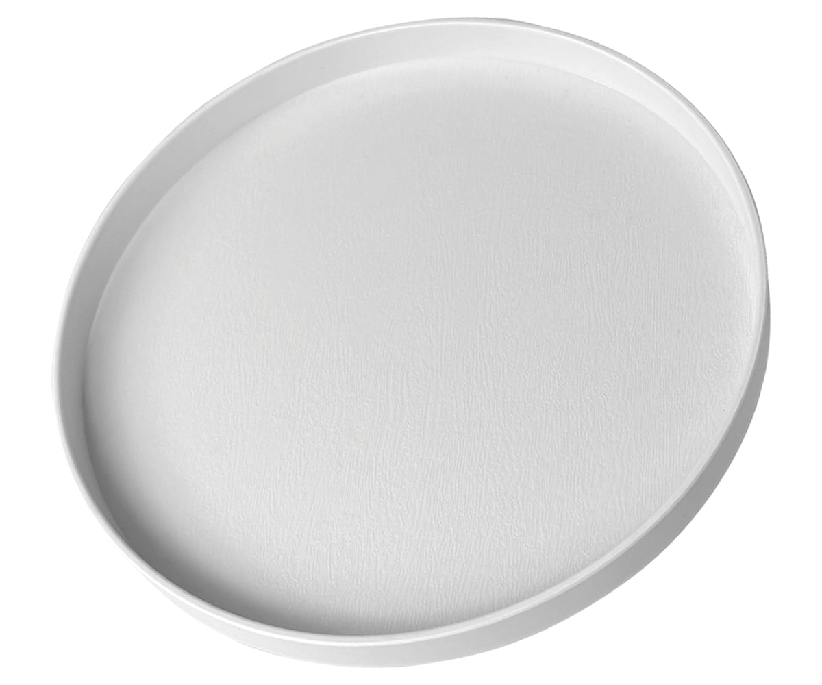 White Round Small Mini Tray (6.5 inch), Hard Plastic Circular Tray