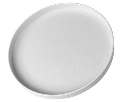 White Round Small Mini Tray (6.5 inch), Hard Plastic Circular Tray