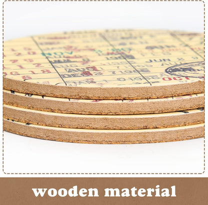Vintage Library Due Date Card Coaster Set with Gift Card