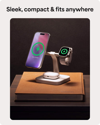 Mophie 3-in-1 Wireless Charging Stand - Qi2-Certified w/Up to 15W Power