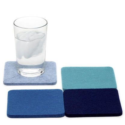 Graf Lantz - Bierfilzl Merino Wool Round Coasters Set of 4 - Charcoal (4" Circles) - Absorbs 30% of Weight - German Wool - Heat Resistant, Sustainable, & Reusable - Home Decor & Coffee Table Decor