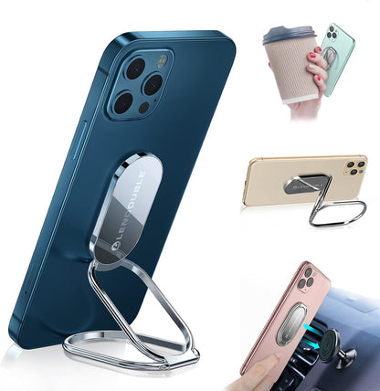Phone Ring Holder Finger Kickstand, Foldable Cell Phone Stand, Silver