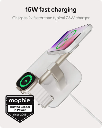Mophie 3-in-1 Wireless Charging Stand - Qi2-Certified w/Up to 15W Power