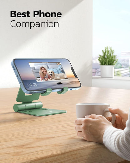 Nulaxy Full Aluminum Dual Folding Cell Phone Stand for Desk, Green