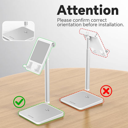 OMOTON CA02 Cell Phone Stand with Charging Hole for Desk Lightweight Silver