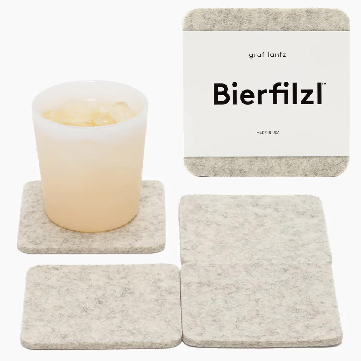 Graf Lantz - Bierfilzl Merino Wool Round Coasters Set of 4 - Charcoal (4" Circles) - Absorbs 30% of Weight - German Wool - Heat Resistant, Sustainable, & Reusable - Home Decor & Coffee Table Decor