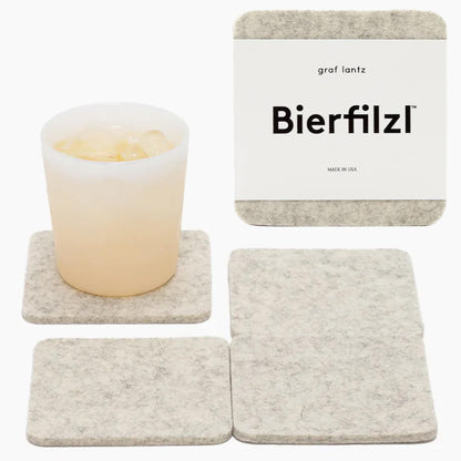 Graf Lantz - Bierfilzl Merino Wool Round Coasters Set of 4 - Charcoal (4" Circles) - Absorbs 30% of Weight - German Wool - Heat Resistant, Sustainable, & Reusable - Home Decor & Coffee Table Decor