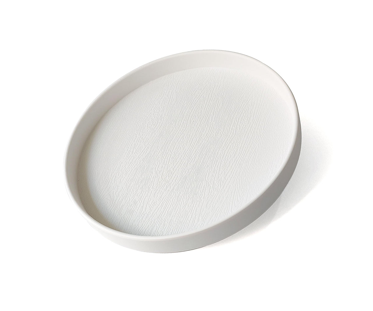 White Round Small Mini Tray (6.5 inch), Hard Plastic Circular Tray