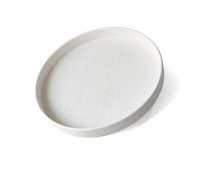 White Round Small Mini Tray (6.5 inch), Hard Plastic Circular Tray