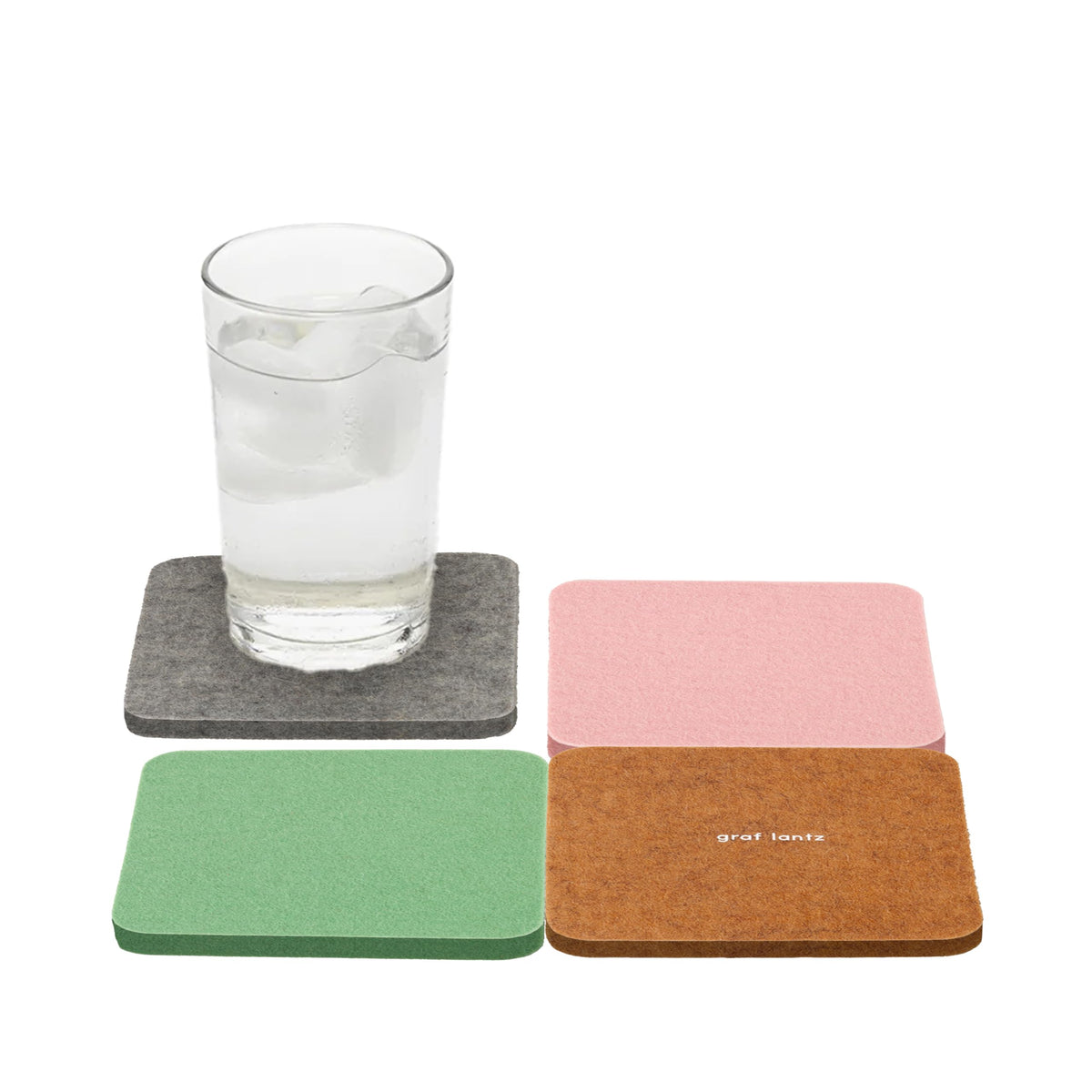Graf Lantz - Bierfilzl Merino Wool Round Coasters Set of 4 - Charcoal (4" Circles) - Absorbs 30% of Weight - German Wool - Heat Resistant, Sustainable, & Reusable - Home Decor & Coffee Table Decor