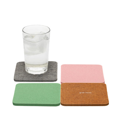 Graf Lantz - Bierfilzl Merino Wool Round Coasters Set of 4 - Charcoal (4" Circles) - Absorbs 30% of Weight - German Wool - Heat Resistant, Sustainable, & Reusable - Home Decor & Coffee Table Decor