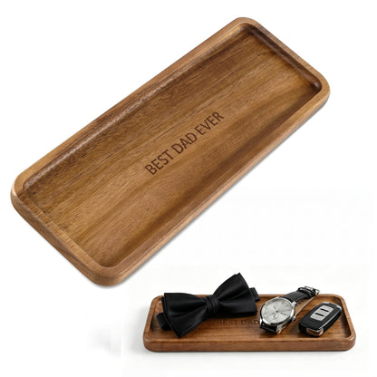 Small Wooden Tray | Acacia Wood Serving Tray Platter Mini Vanity Tray Decor
