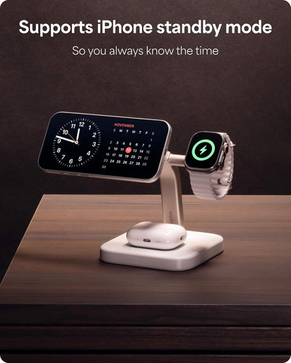 Mophie 3-in-1 Wireless Charging Stand - Qi2-Certified w/Up to 15W Power
