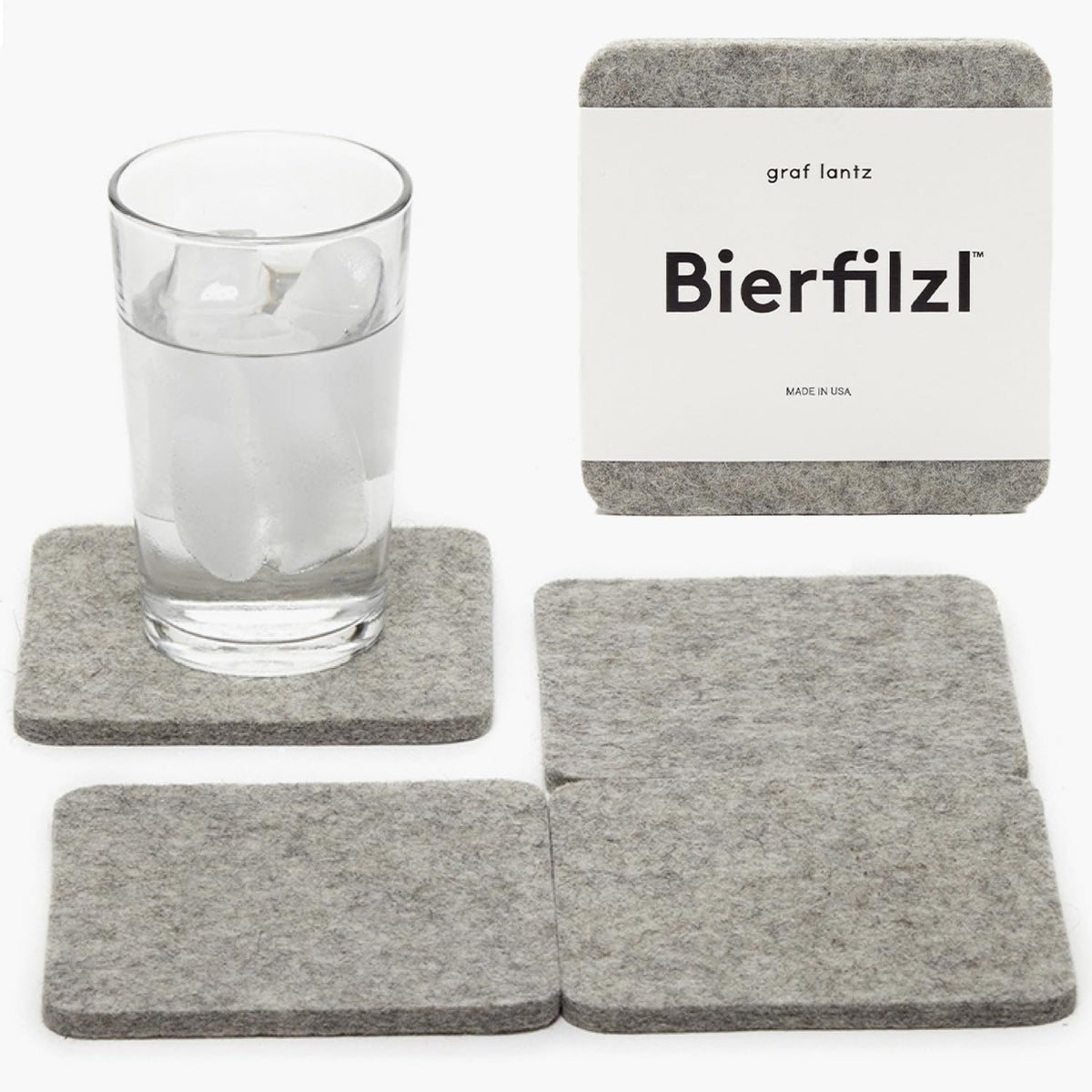 Graf Lantz - Bierfilzl Merino Wool Round Coasters Set of 4 - Charcoal (4" Circles) - Absorbs 30% of Weight - German Wool - Heat Resistant, Sustainable, & Reusable - Home Decor & Coffee Table Decor