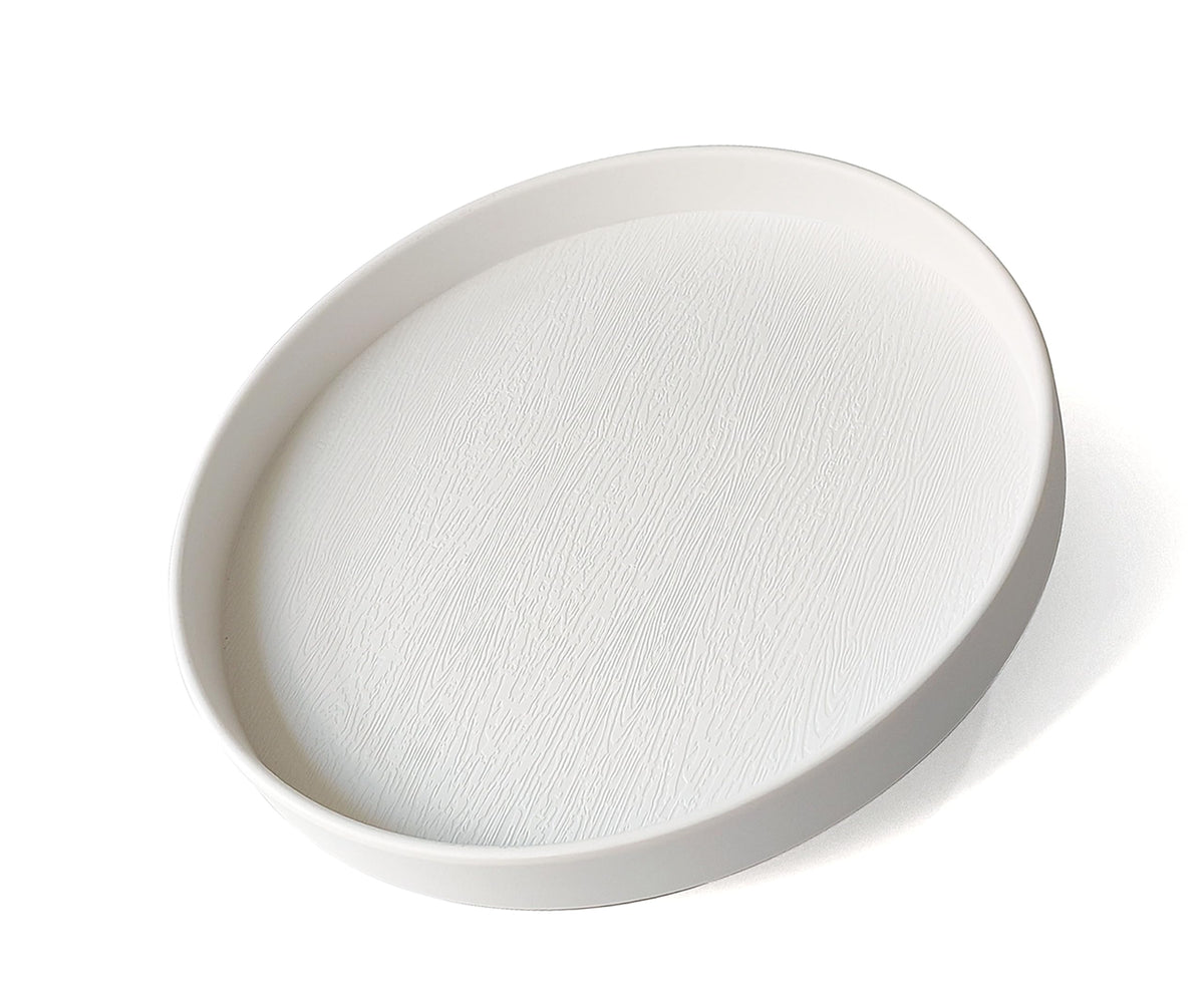 White Round Small Mini Tray (6.5 inch), Hard Plastic Circular Tray
