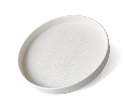 White Round Small Mini Tray (6.5 inch), Hard Plastic Circular Tray