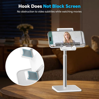 OMOTON CA02 Cell Phone Stand with Charging Hole for Desk Lightweight Silver
