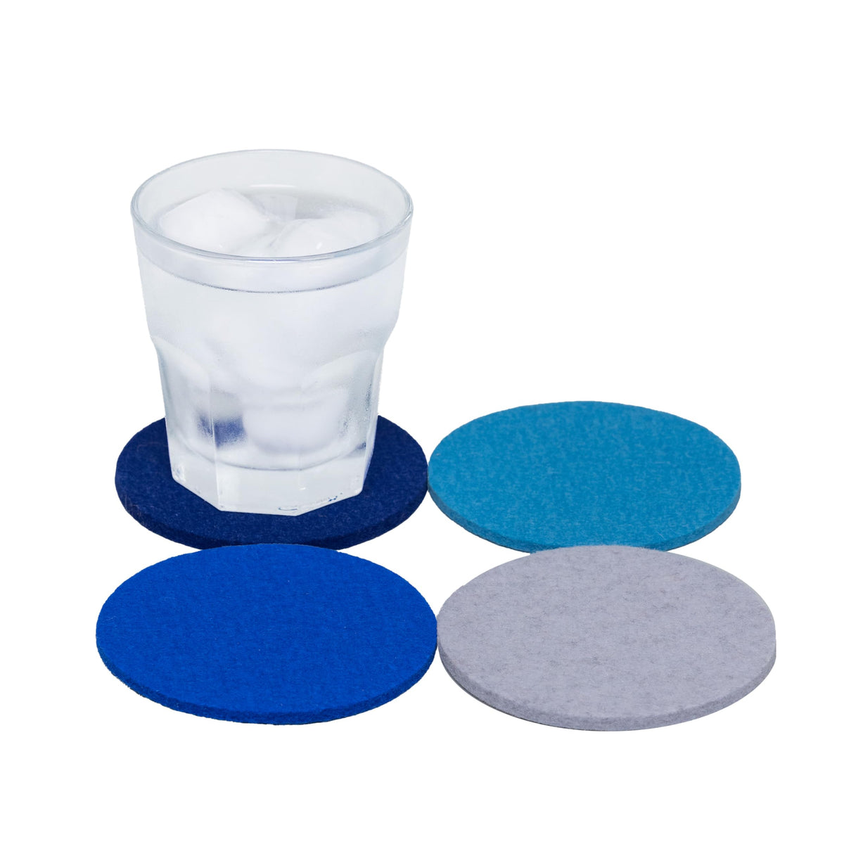 Graf Lantz - Bierfilzl Merino Wool Round Coasters Set of 4 - Charcoal (4" Circles) - Absorbs 30% of Weight - German Wool - Heat Resistant, Sustainable, & Reusable - Home Decor & Coffee Table Decor
