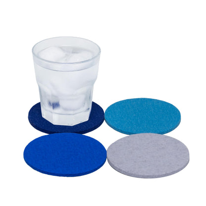 Graf Lantz - Bierfilzl Merino Wool Round Coasters Set of 4 - Charcoal (4" Circles) - Absorbs 30% of Weight - German Wool - Heat Resistant, Sustainable, & Reusable - Home Decor & Coffee Table Decor