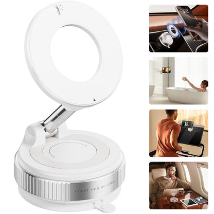 REOKILY 2026 Upgraded Vacuum Magnetic Car Phone Holder 360° Reinforced 96LBS Ultra Suction Cup Phone Mount for MagSafe Cell Phone Holders for Your Car/Gym/Mirror Mount for iPhone & Android