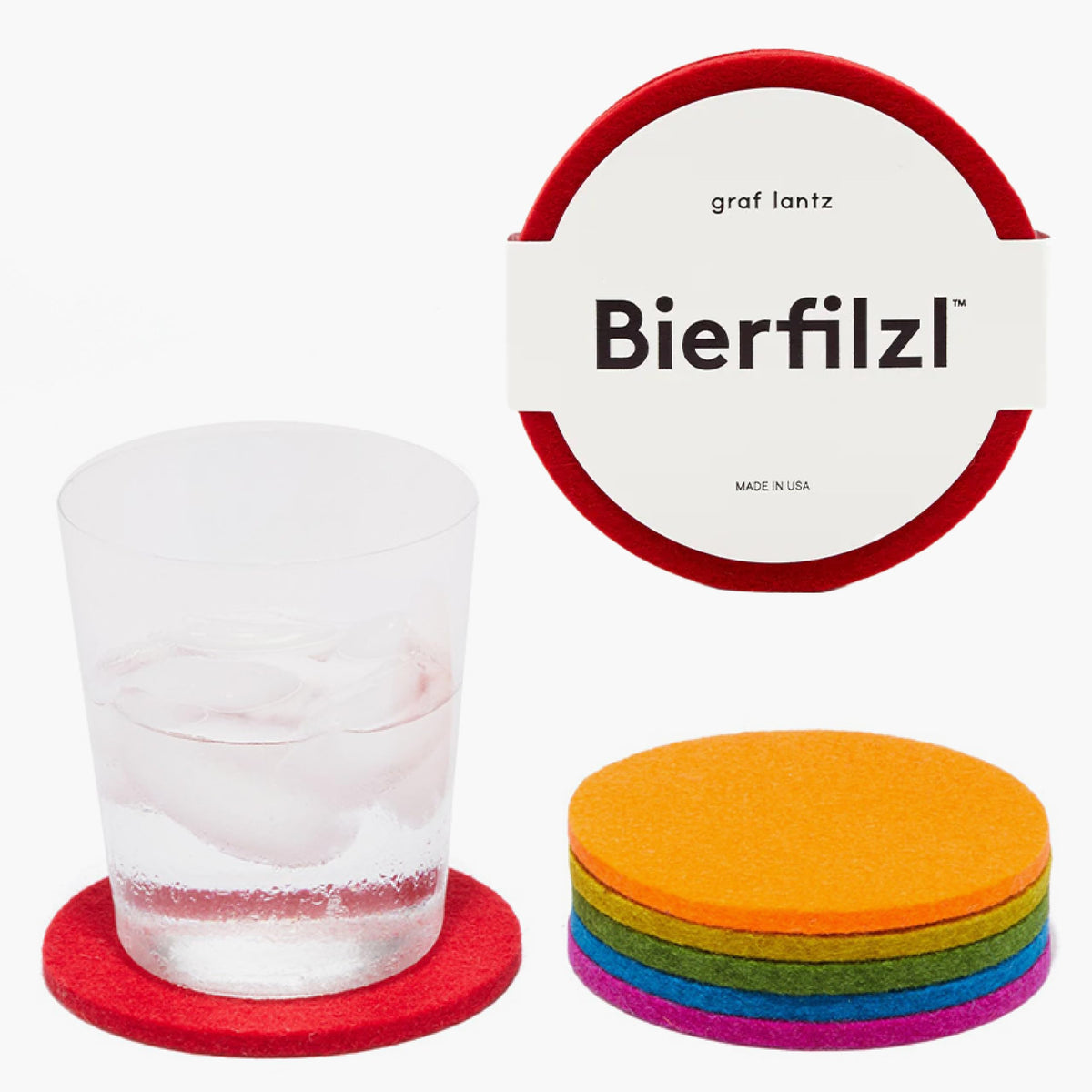 Graf Lantz - Bierfilzl Merino Wool Round Coasters Set of 4 - Charcoal (4" Circles) - Absorbs 30% of Weight - German Wool - Heat Resistant, Sustainable, & Reusable - Home Decor & Coffee Table Decor