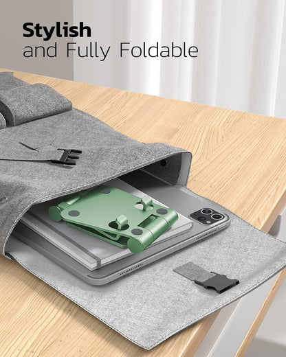 Nulaxy Full Aluminum Dual Folding Cell Phone Stand for Desk, Green