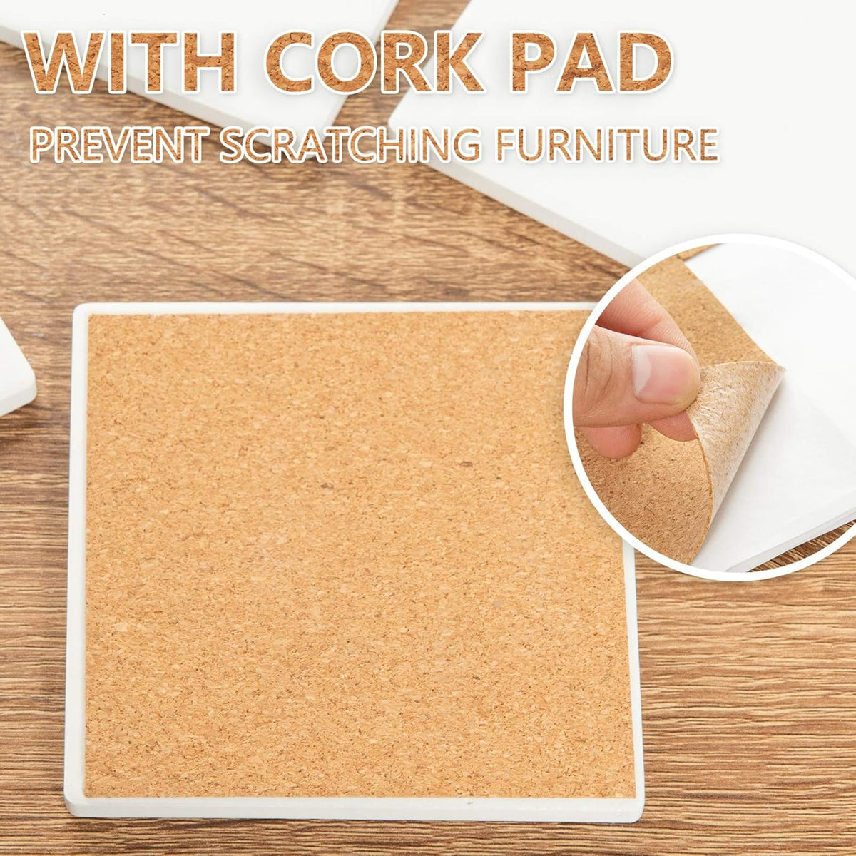 Blank Ceramic Coasters White Ceramic Tiles for Crafts 4x4 in 12 Pcs