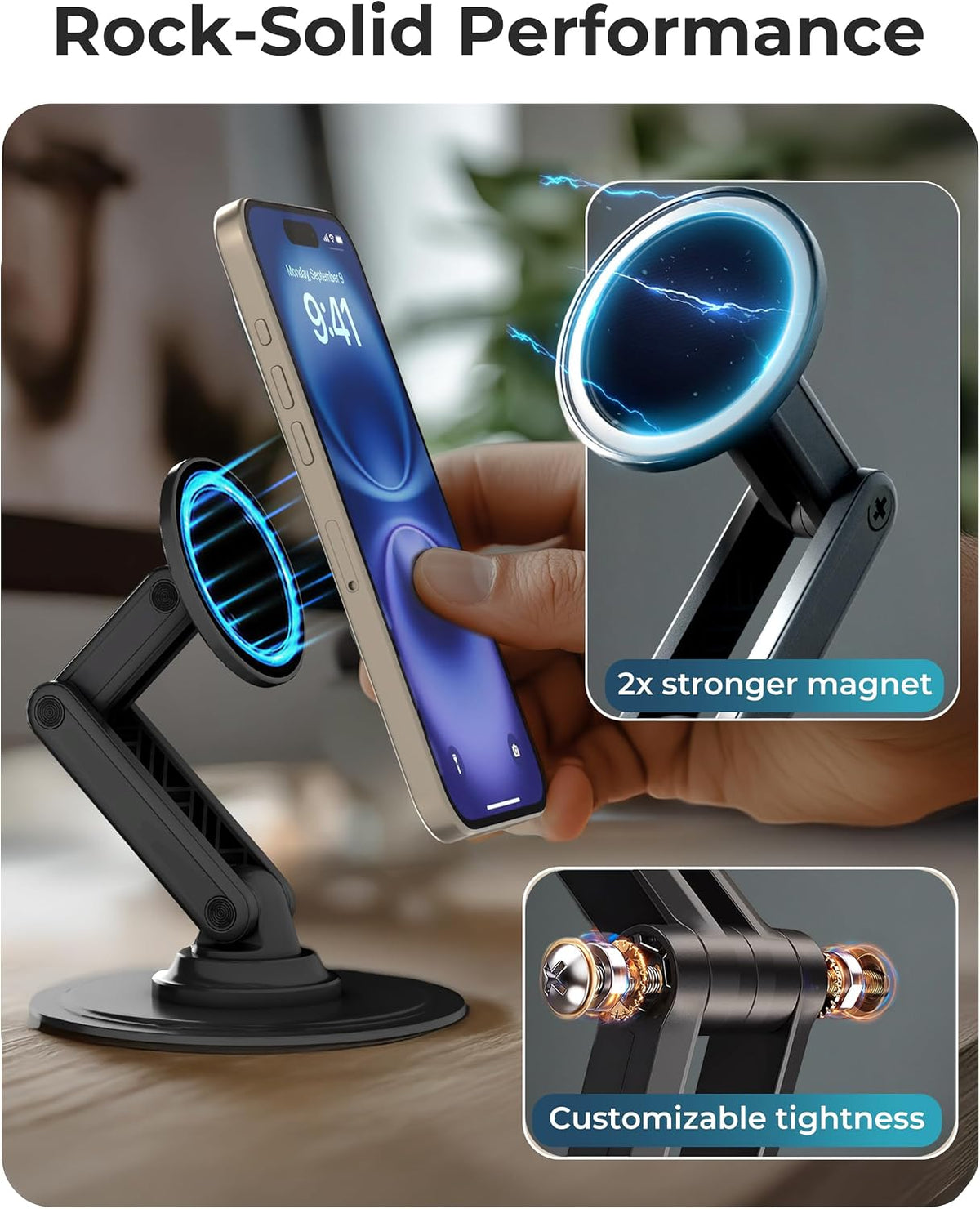 COOPER Mag360 Magnetic Phone Stand for Desk, MagSafe Stand, iPhone 18 Pro