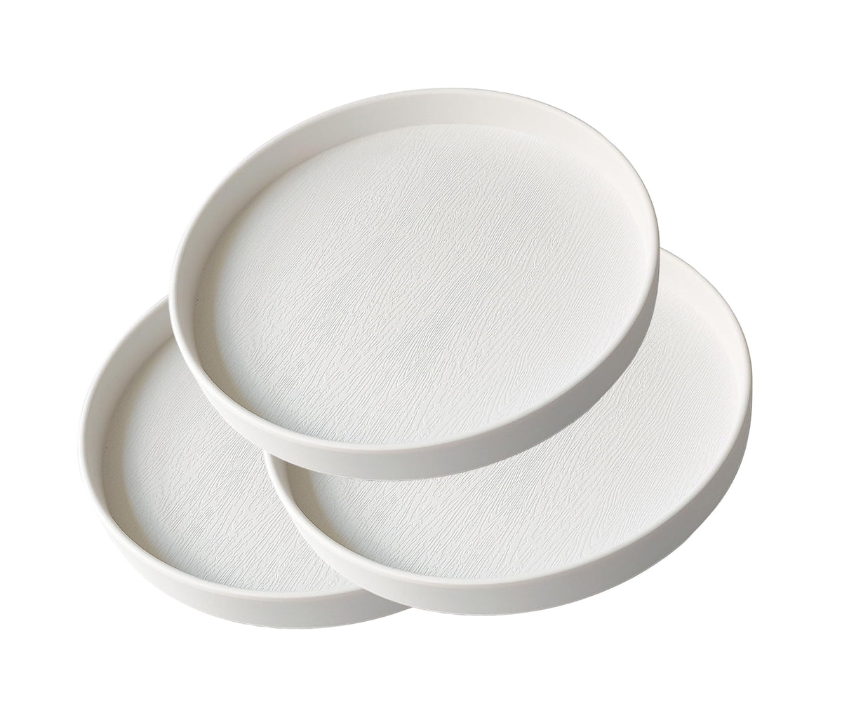 White Round Small Mini Tray (6.5 inch), Hard Plastic Circular Tray