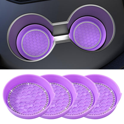 Amooca 4-Pack Car Cup Holder Coaster Bling Crystal Rhinestone Car Interior