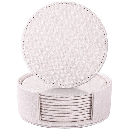 LAMOTI Leather Coasters for Drinks, Drink Coasters Set of 6 with Holder