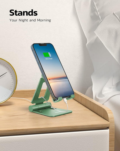 Nulaxy Full Aluminum Dual Folding Cell Phone Stand for Desk, Green