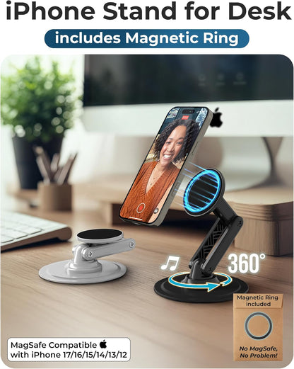 COOPER Mag360 Magnetic Phone Stand for Desk, MagSafe Stand, iPhone 18 Pro