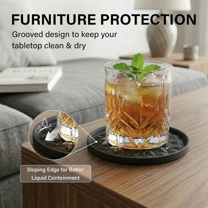 Silicone Drink Coasters Set of 4, Coaster for Desk