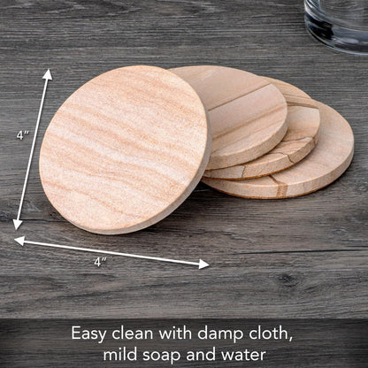 Thirstystone Brand - Desert Sand Coaster, Multicolor All Natural Sandstone - Durable Stone with Varying Patterns, Every Coaster Is An Original 4 inch round